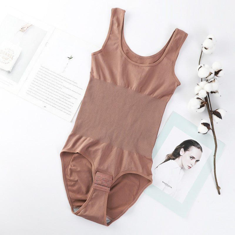 One piece shapewear with cinched waist and seamless fit, tight fitting and reinforced plastic fit, plus size cinched pants