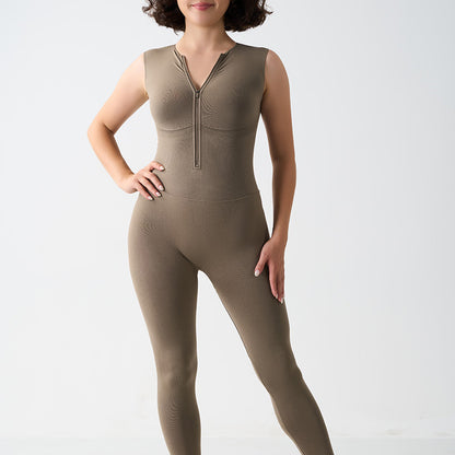 Seamless Shapewear Fitness Yoga Sleeveless  Elasticity Running Shaping Long Pants Jumpsuit