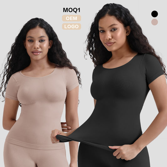 Corset Seamless Waist Shaping Short Sleeve Shapewear T-Shirt