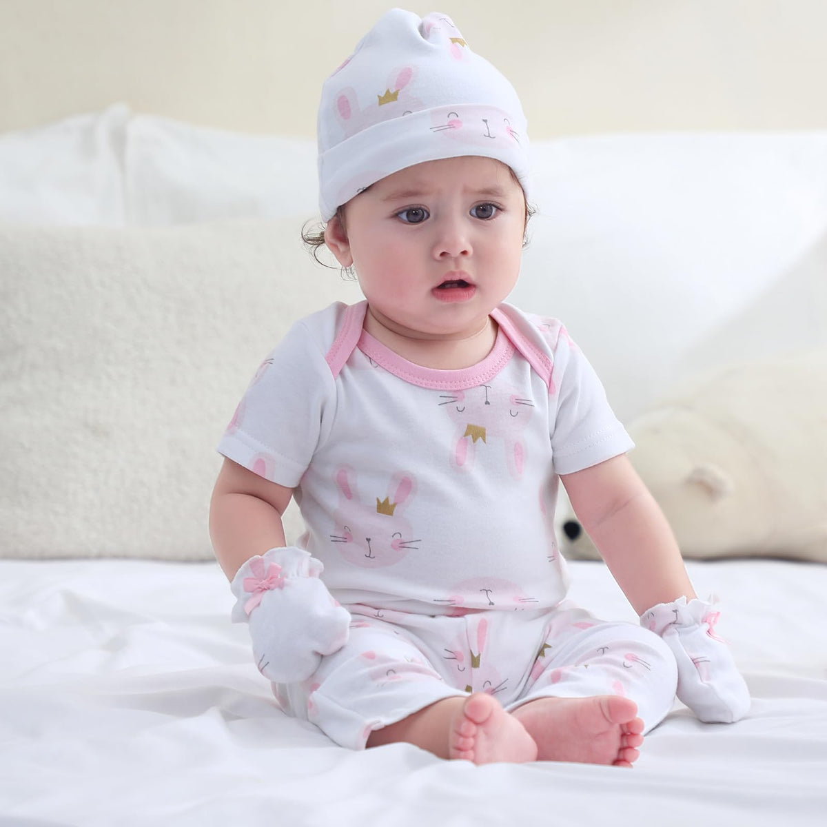Ruliby Baby Bodysuit and Pant Set 10-pcs Cotton Soft Newborn Clothes Outfit