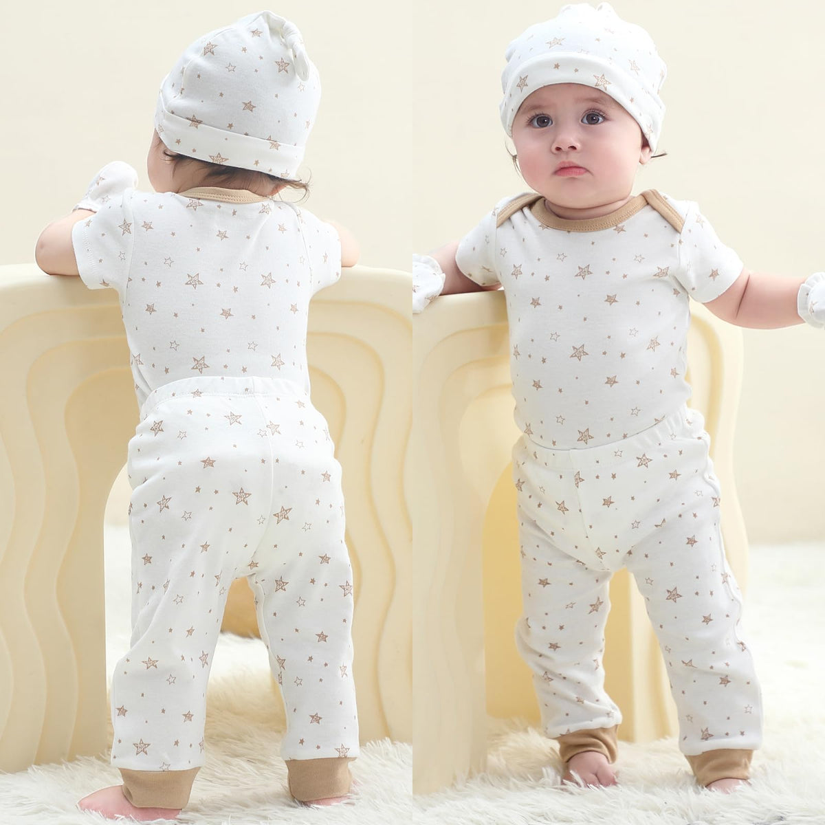 Ruliby Baby Bodysuit and Pant Set 10-pcs Cotton Soft Newborn Clothes Outfit