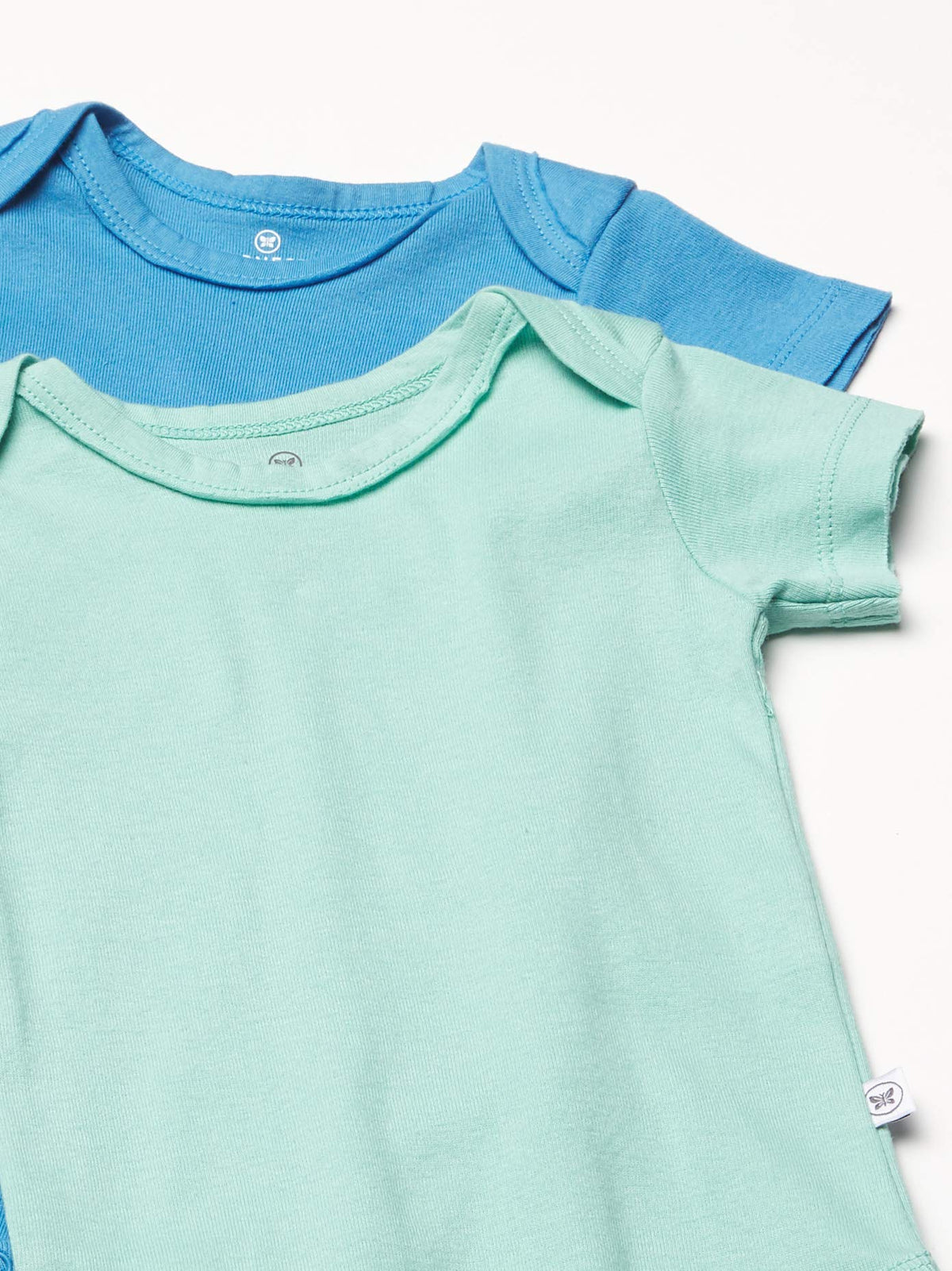 HonestBaby 10-pack Short Sleeve Bodysuits One-piece for Infant Baby Boys, Girls, Rainbow Gems Blues, 6-9 Months