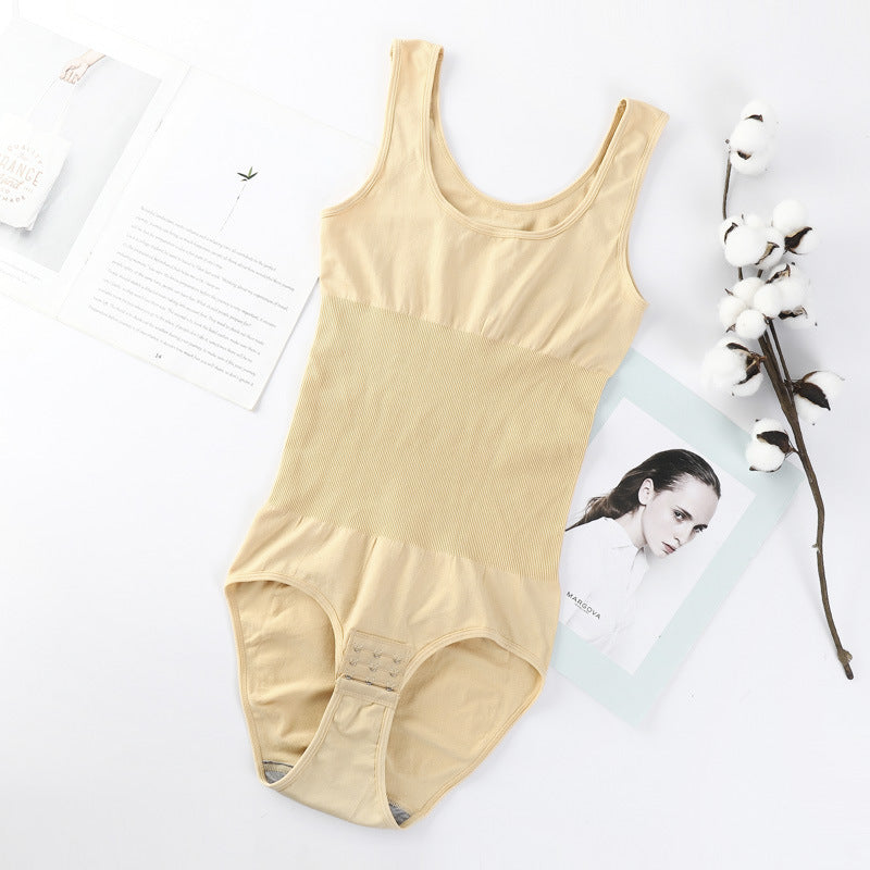 One piece shapewear with cinched waist and seamless fit, tight fitting and reinforced plastic fit, plus size cinched pants