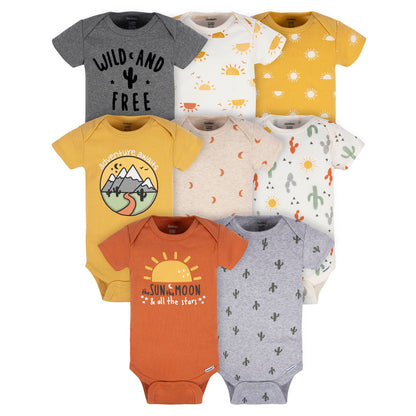 Gerber Baby Boys and Girls' 8-pack Short Sleeve Onesies Bodysuits