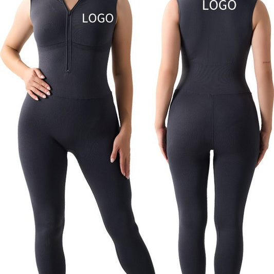 Seamless Shapewear Fitness Yoga Sleeveless  Elasticity Running Shaping Long Pants Jumpsuit